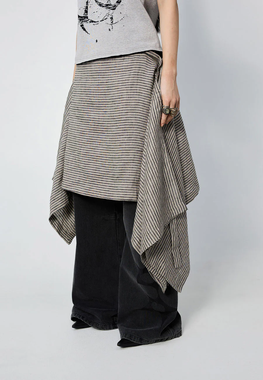 Arthur Origami Skirt Earth Stripe - Image 3