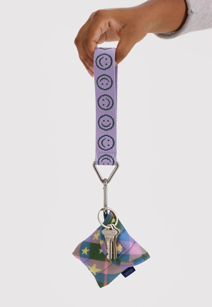 Baggu Logo Keychain Lilac Happy - Image 3
