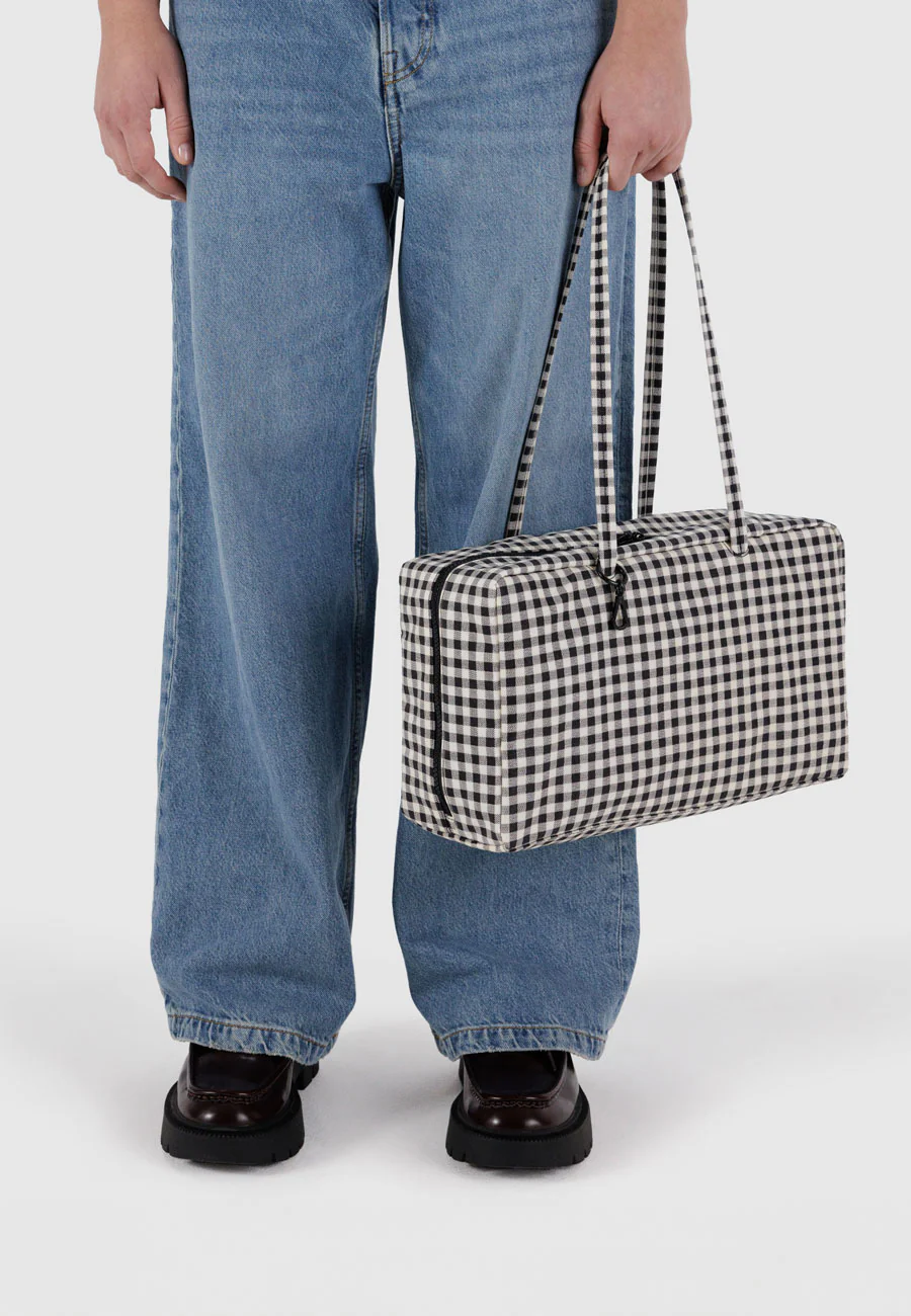 Baggu Medium Nylon Bowler Bag Gingham - Image 2