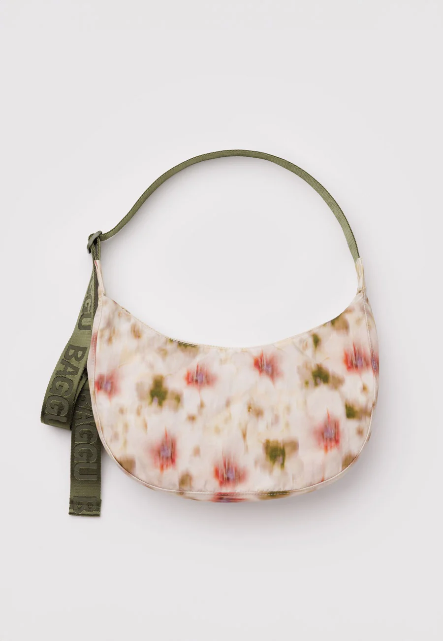 Baggu Medium Nylon Crescent Bag Abstract Floral