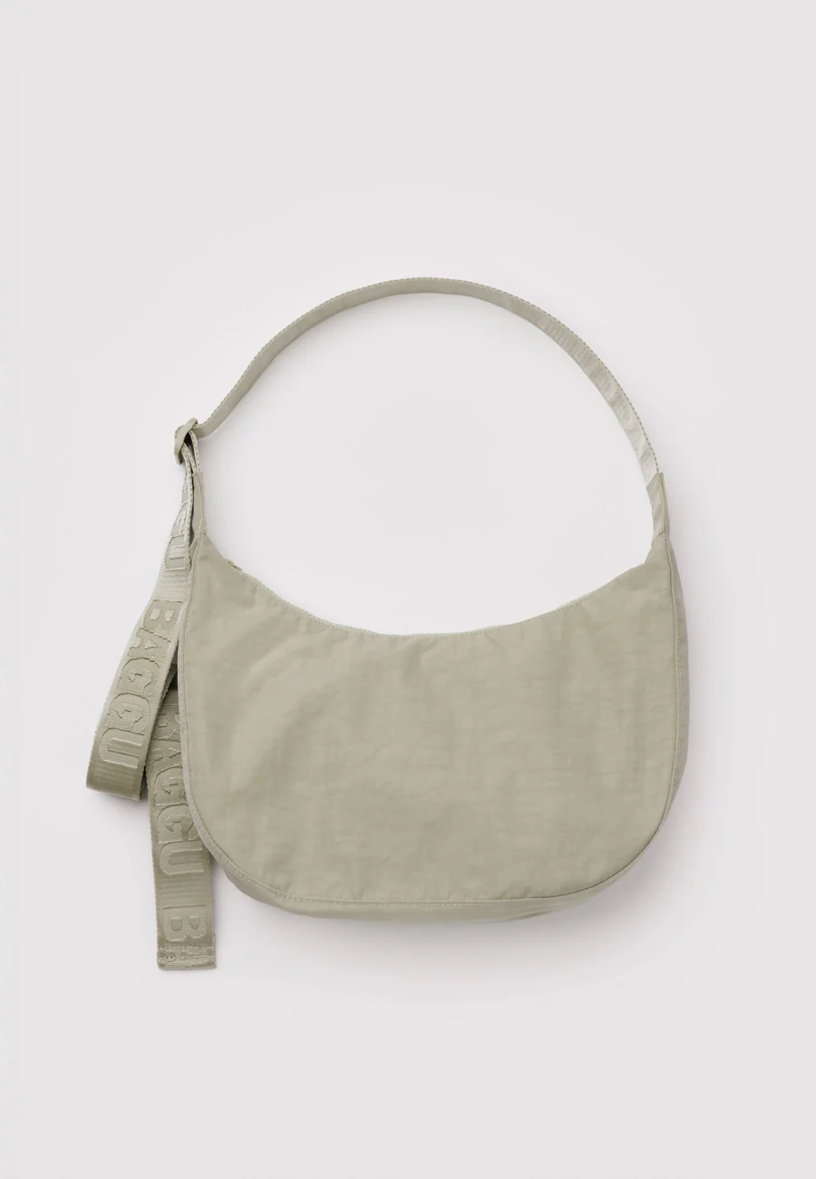 Baggu Medium Nylon Crescent Bag Celadon