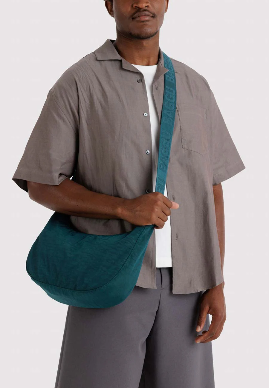 Baggu Medium Nylon Crescent Bag Deep Sea - Image 2
