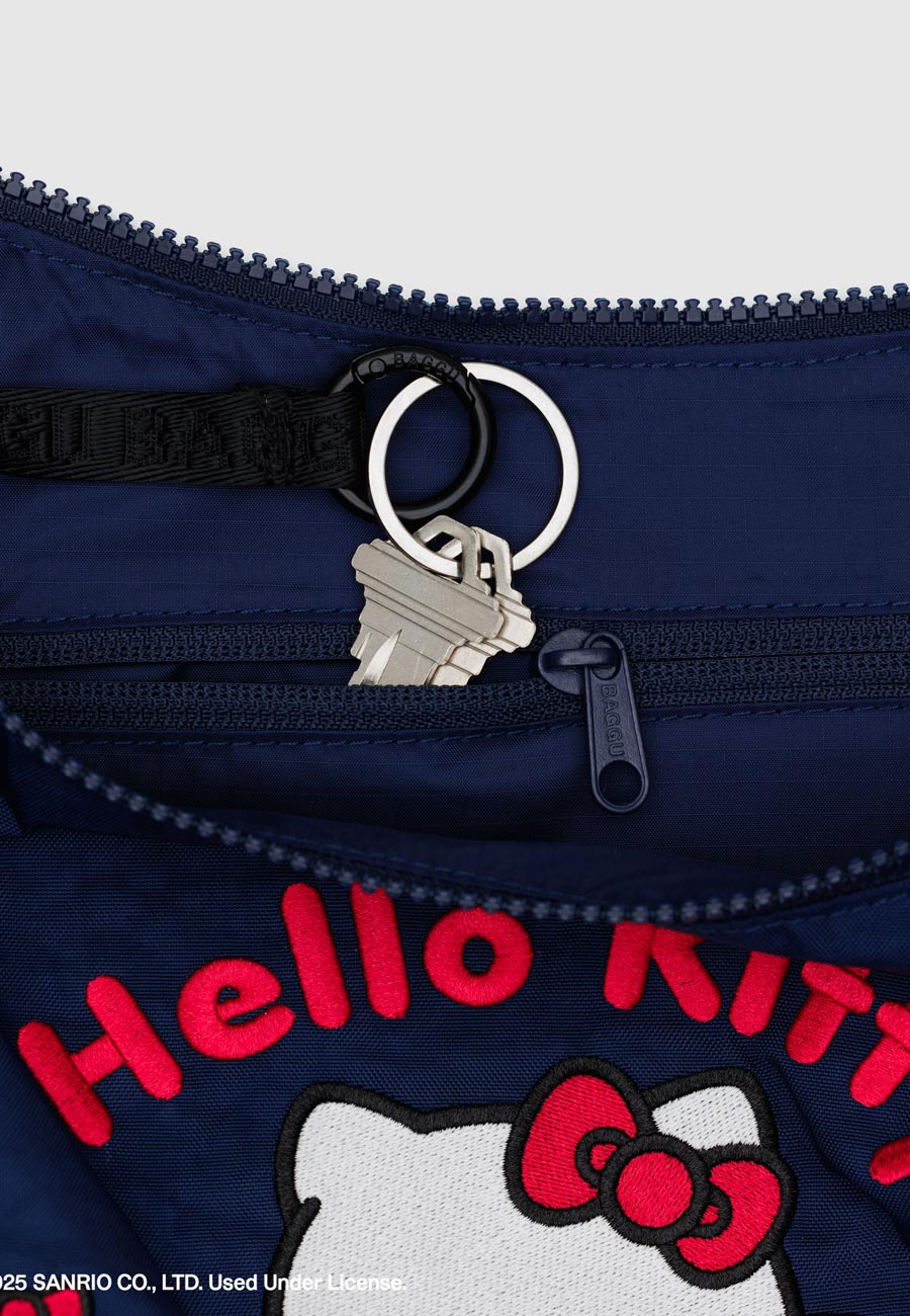 Baggu Medium Nylon Crescent Bag Embroidered Hello Kitty & Teddy - Image 3