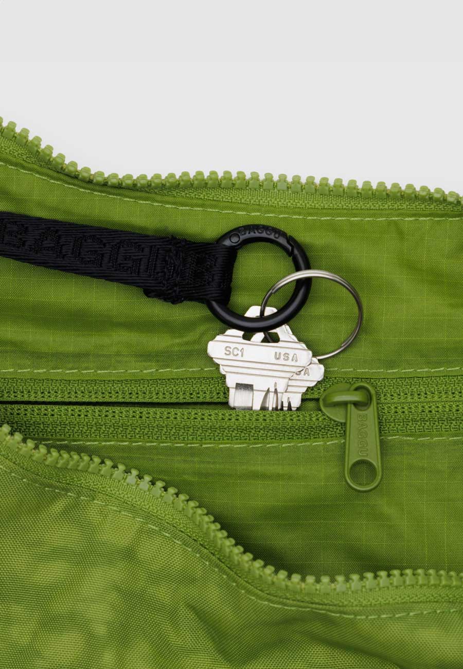 Baggu Medium Nylon Crescent Bag Green Juice - Image 3