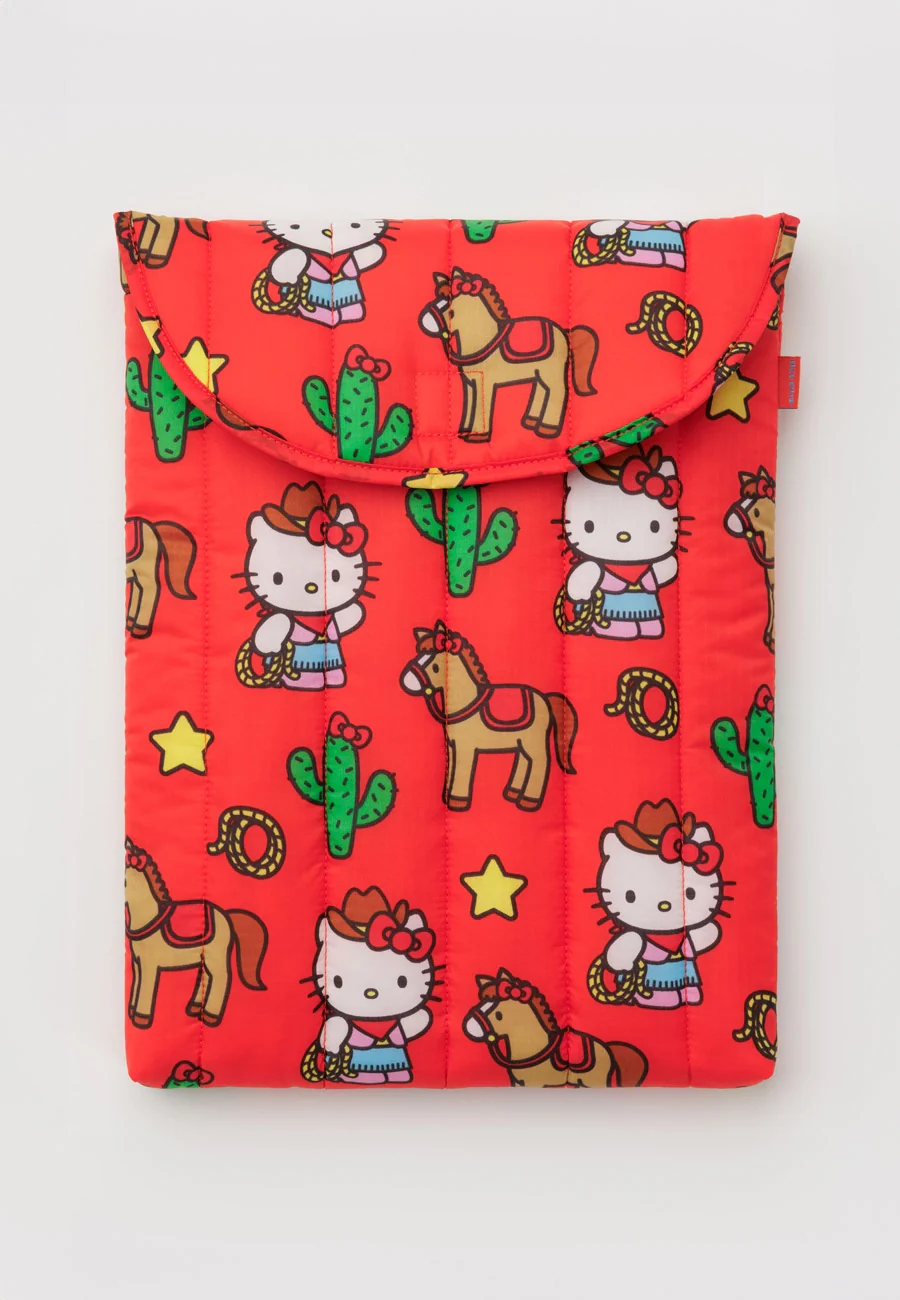 Baggu Puffy Laptop Sleeve Hello Kitty Western 16"