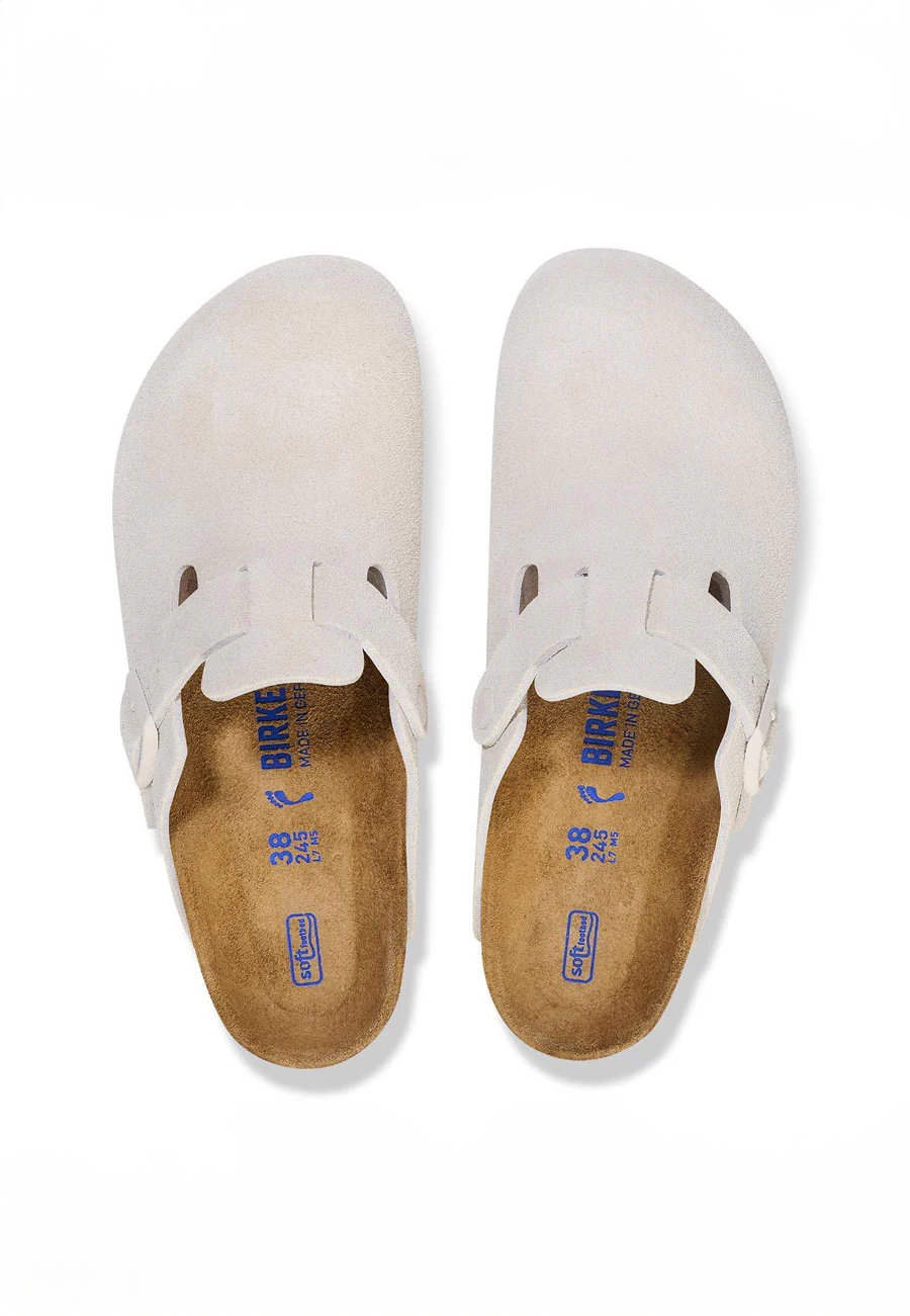 Birkenstock Boston SFB Suede Antique White - Image 4