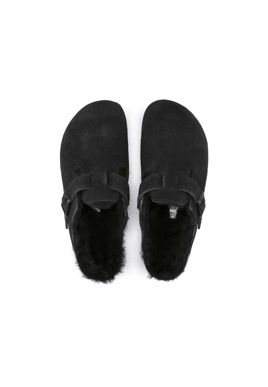 Birkenstock Boston Suede Shearling Black - Image 3