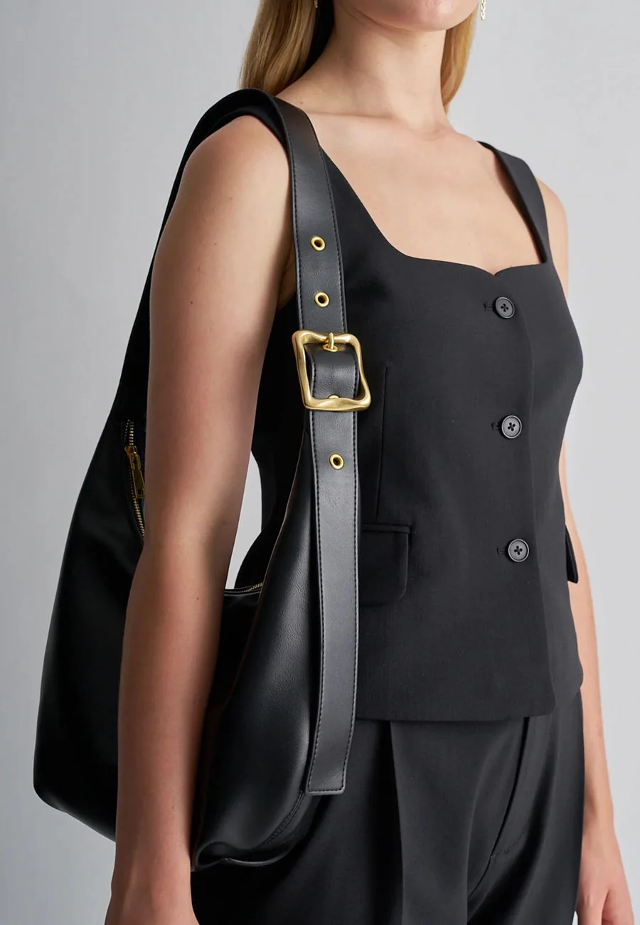 Brie Leon Large Everyday Croissant Bag Black - Image 3