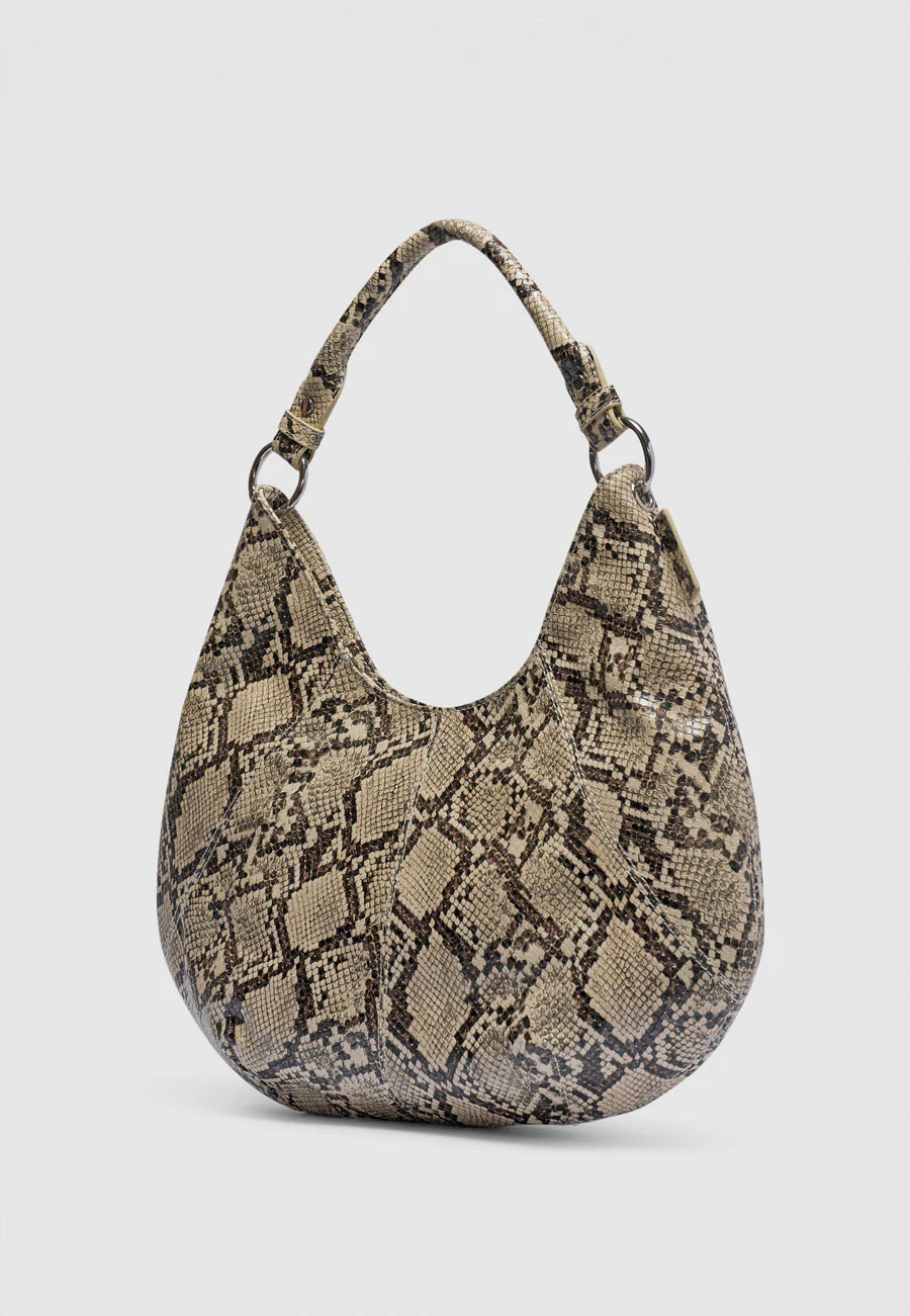 Brie Leon Mischa Shoulder Bag Beige Python - Image 3