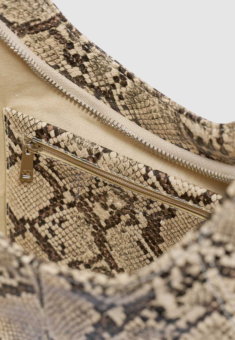 Brie Leon Mischa Shoulder Bag Beige Python - Image 4