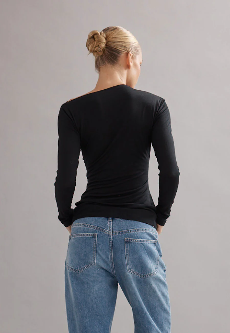 Caitlin Crisp Beau Merino Knit Top Black - Image 4
