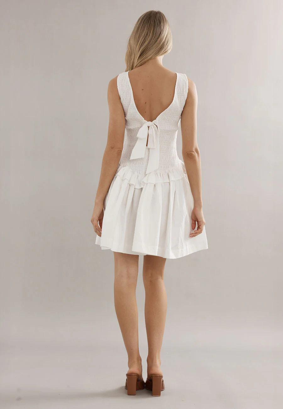 Caitlin Crisp Cindy Lou Mini Dress White - Image 4