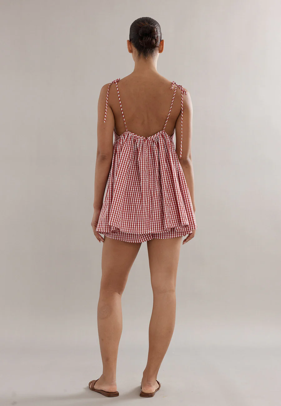 Caitlin Crisp Esther Top Red Gingham - Image 5