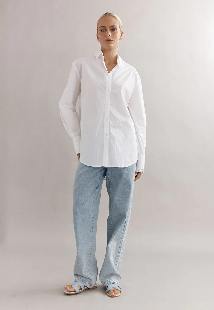 Caitlin Crisp Vienna Shirt White Poplin - Image 2