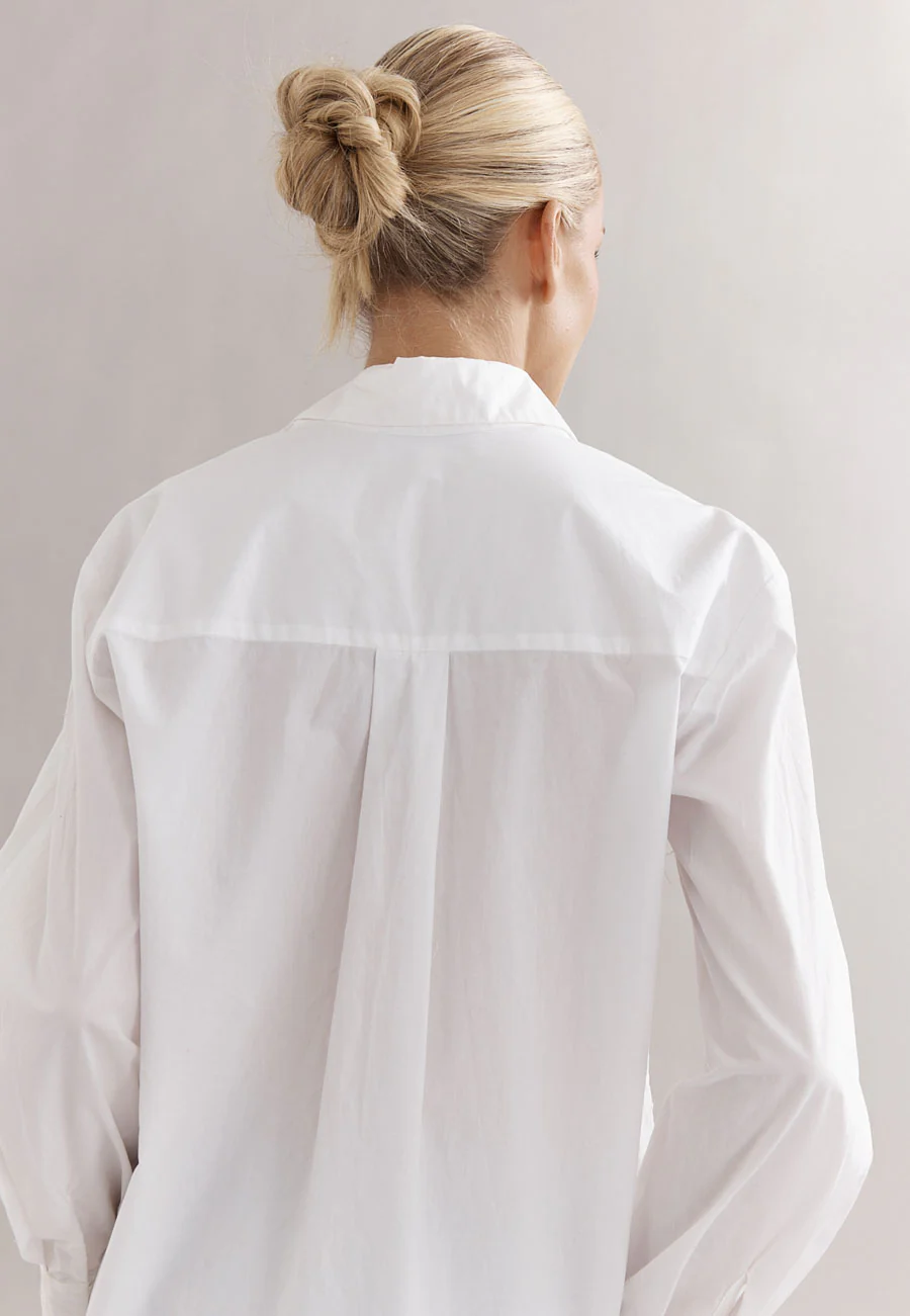 Caitlin Crisp Vienna Shirt White Poplin - Image 6