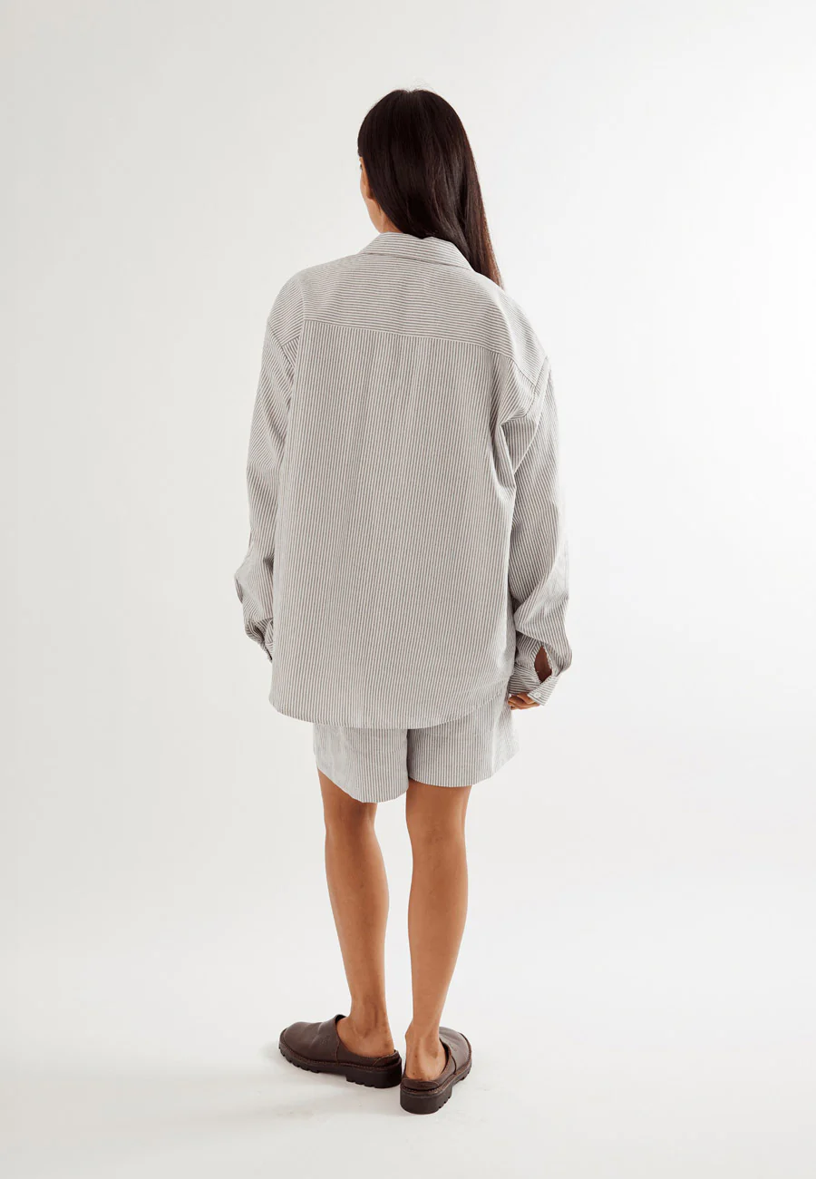 Commonplace Essentials Beech Cottage Shirt Black/White Stripe - Image 3