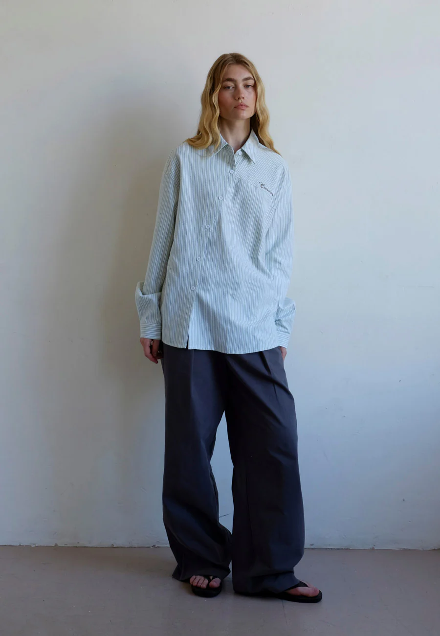 Commonplace Essentials Cortez Shirt Mint Stripe - Image 2