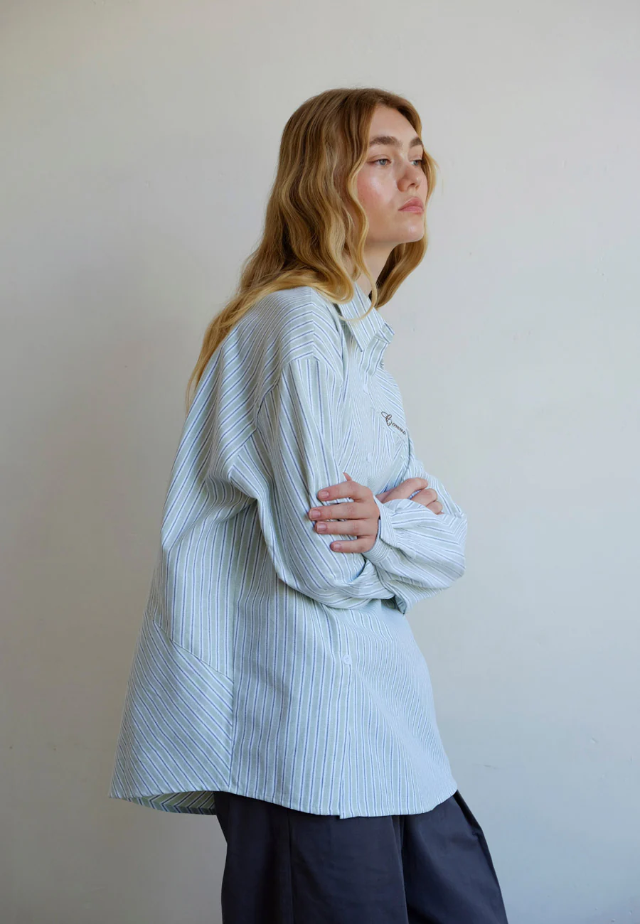 Commonplace Essentials Cortez Shirt Mint Stripe - Image 4