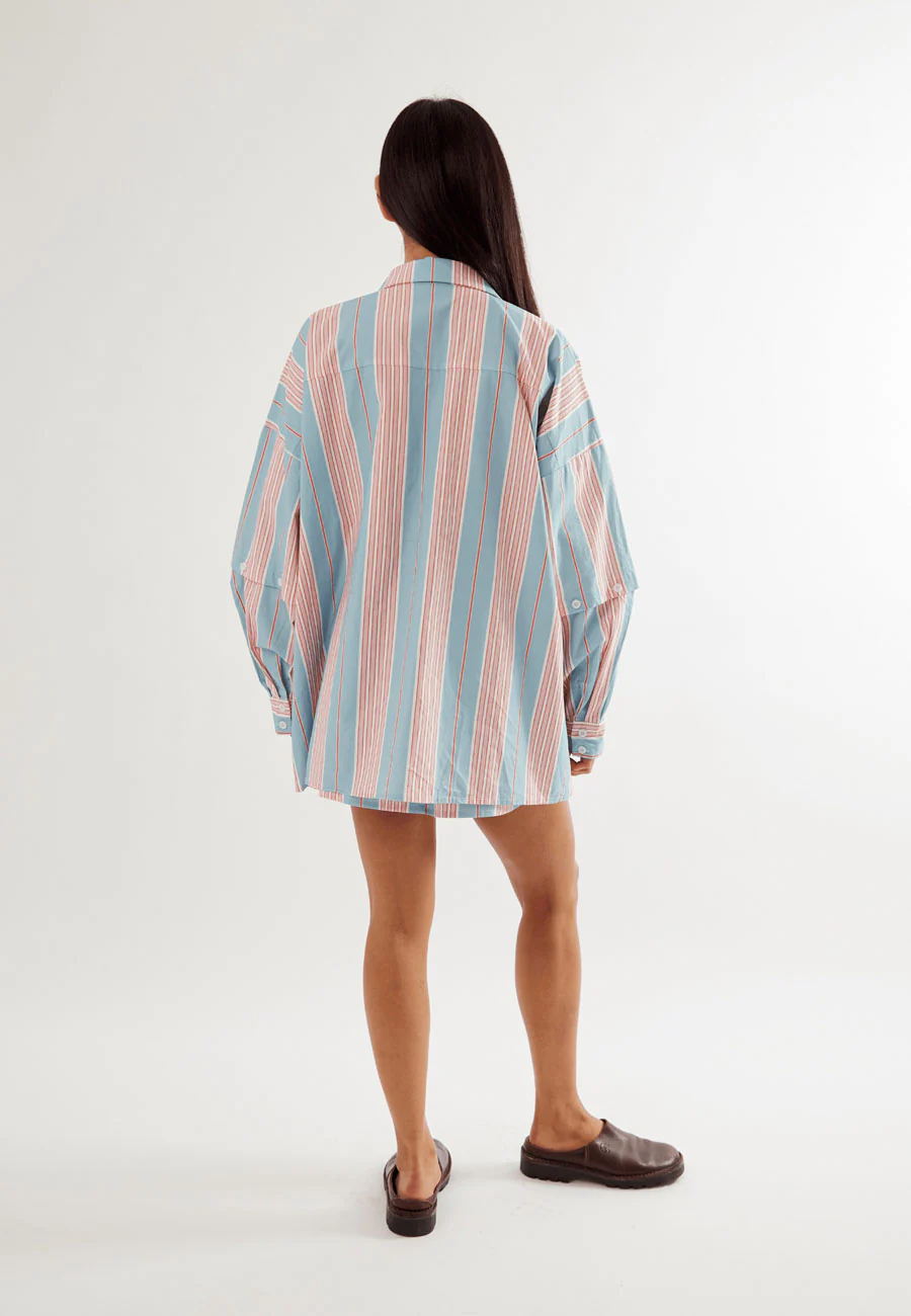Commonplace Essentials Eastern Shirt Baby Blue / Pink - Image 4