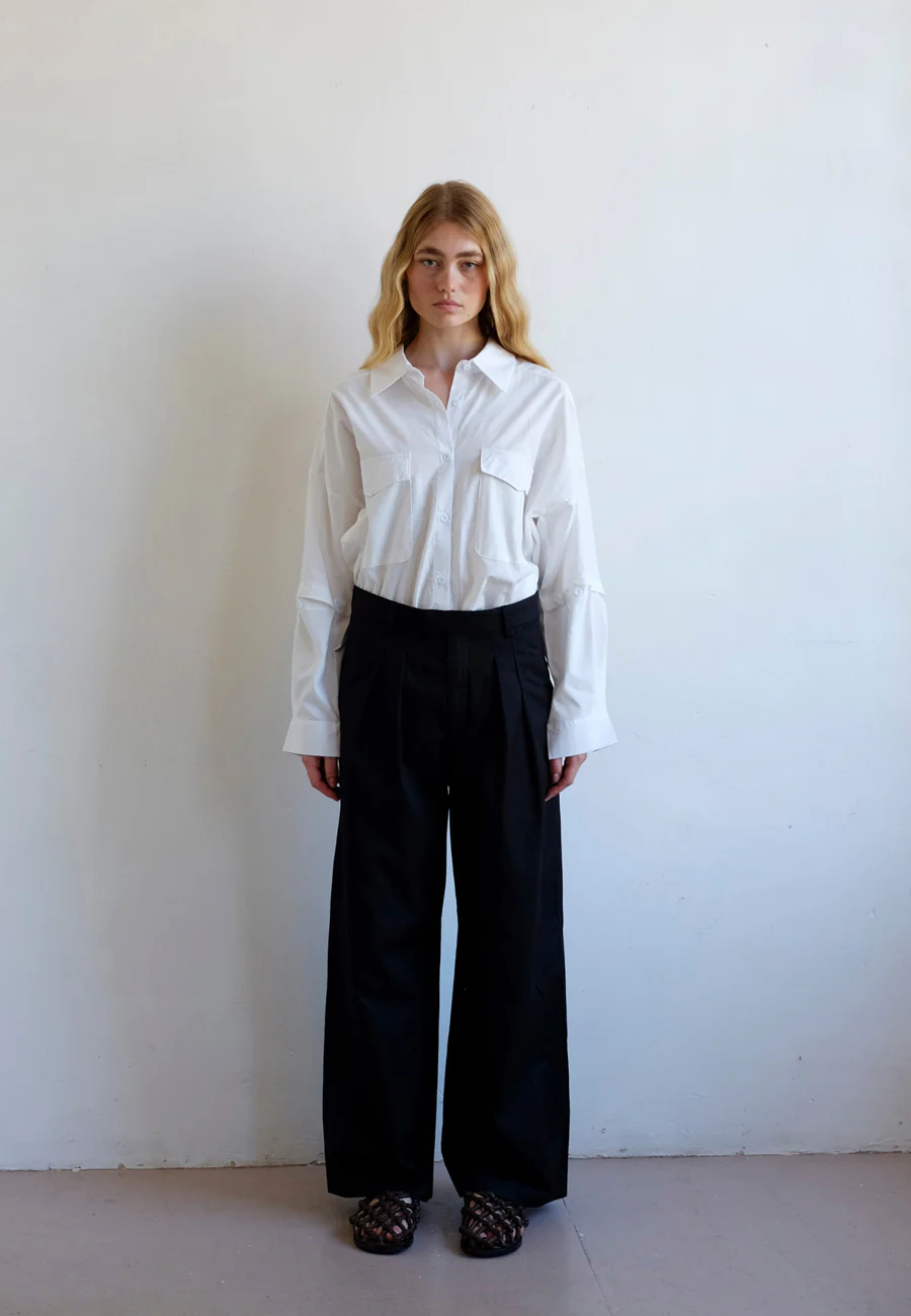 Commonplace Essentials Pleated Front Trouser Black - Image 5