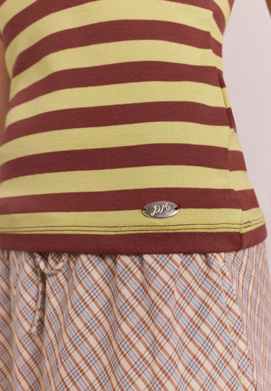 Damson Madder Avielle Tank Green Stripe - Image 3