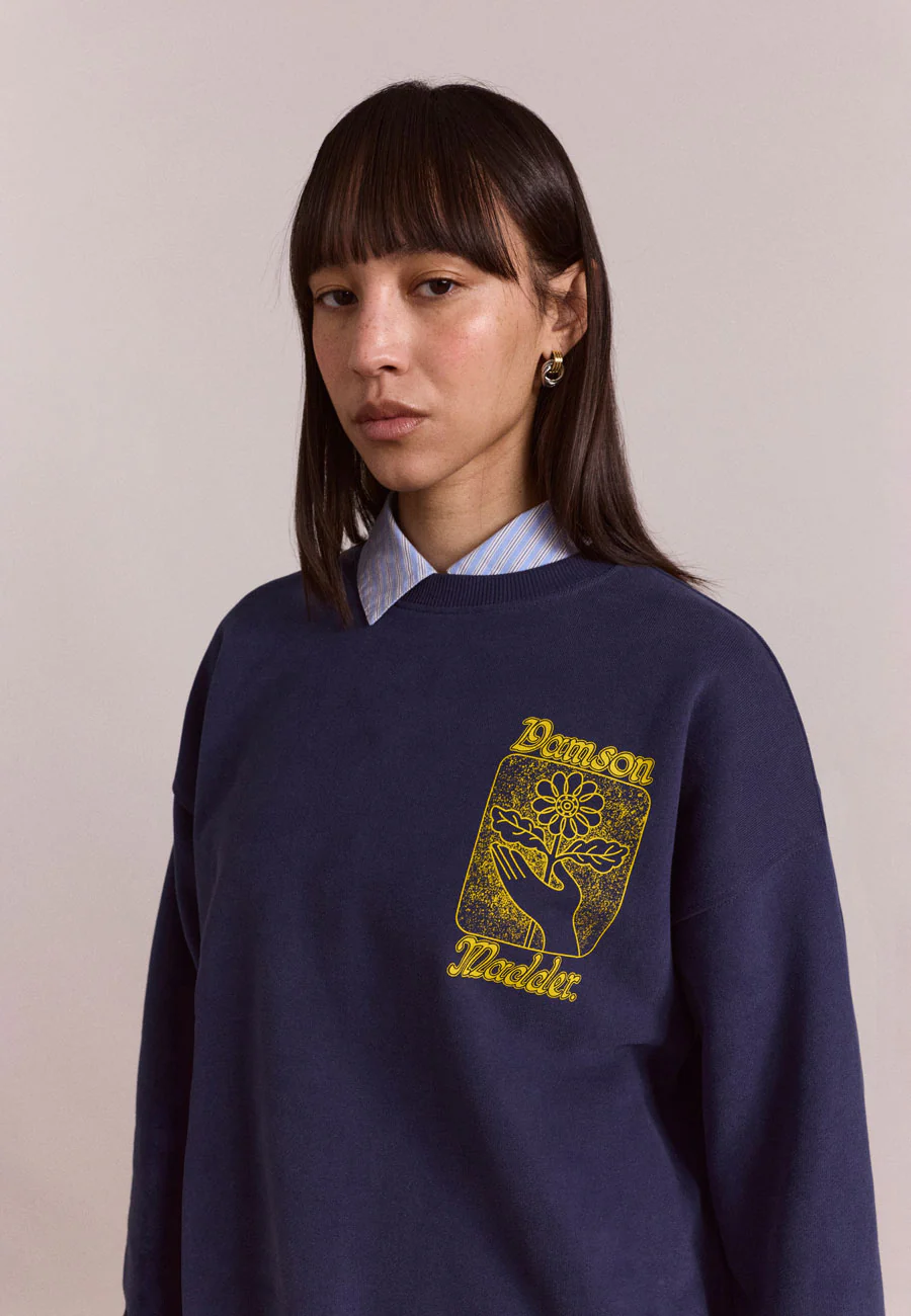 Damson Madder Daily Rituals Sweat Navy - Image 3