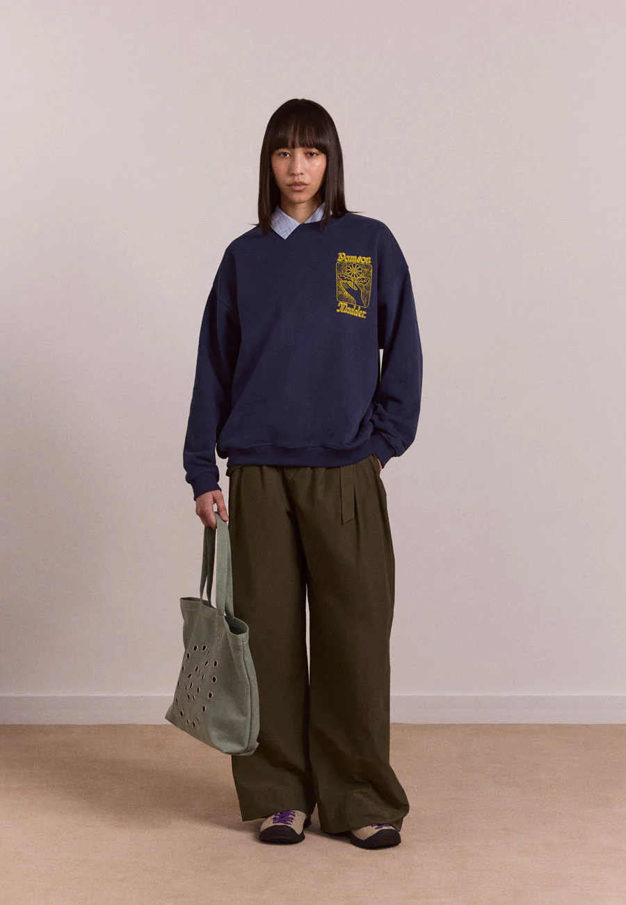 Damson Madder Daily Rituals Sweat Navy - Image 4