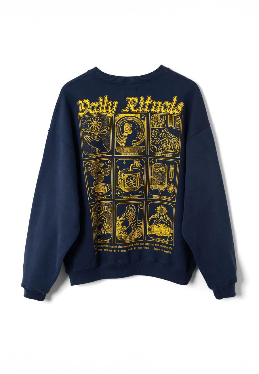 Damson Madder Daily Rituals Sweat Navy - Image 7