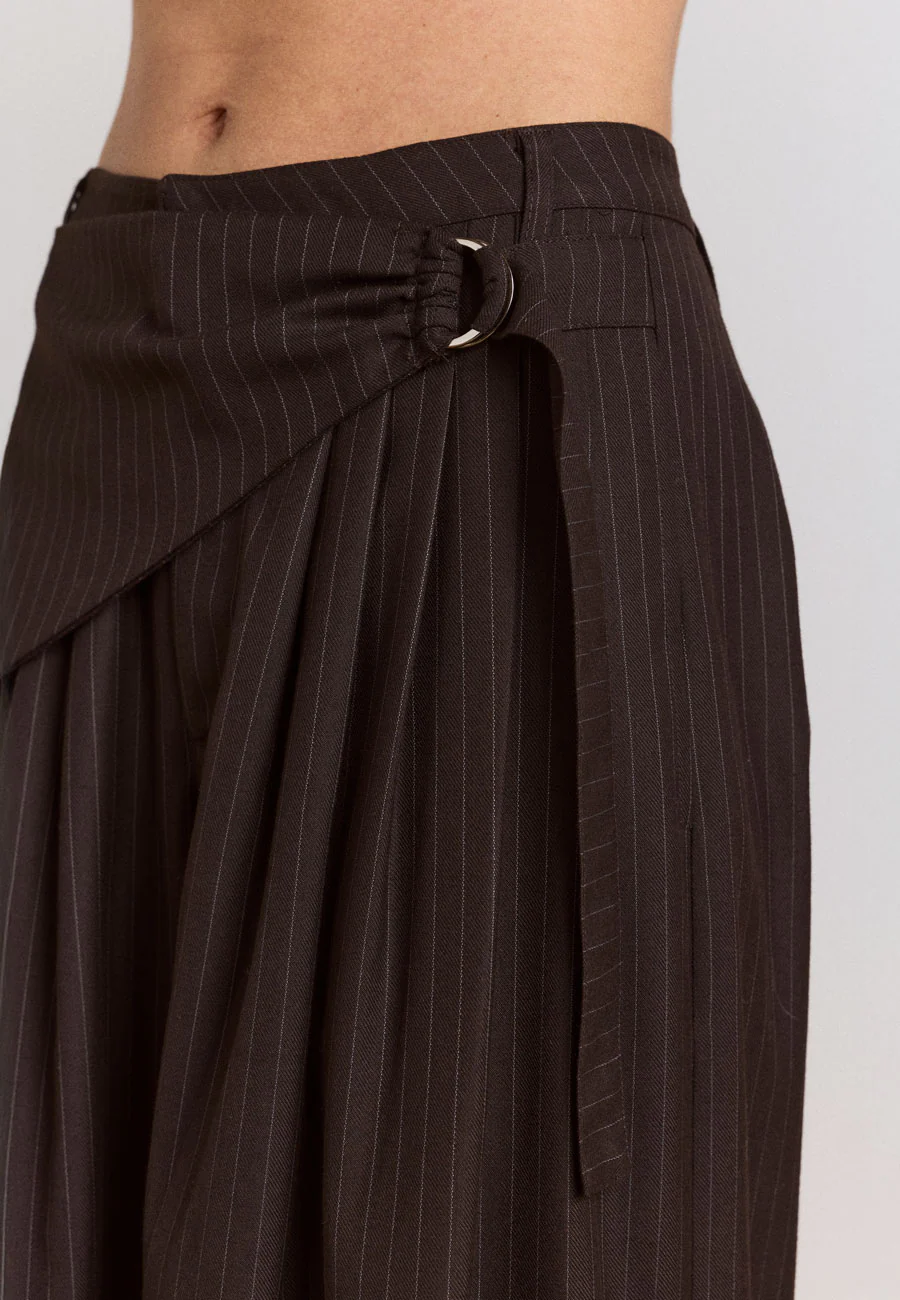 Damson Madder Fabia Trouser Choc Pinstripe - Image 5
