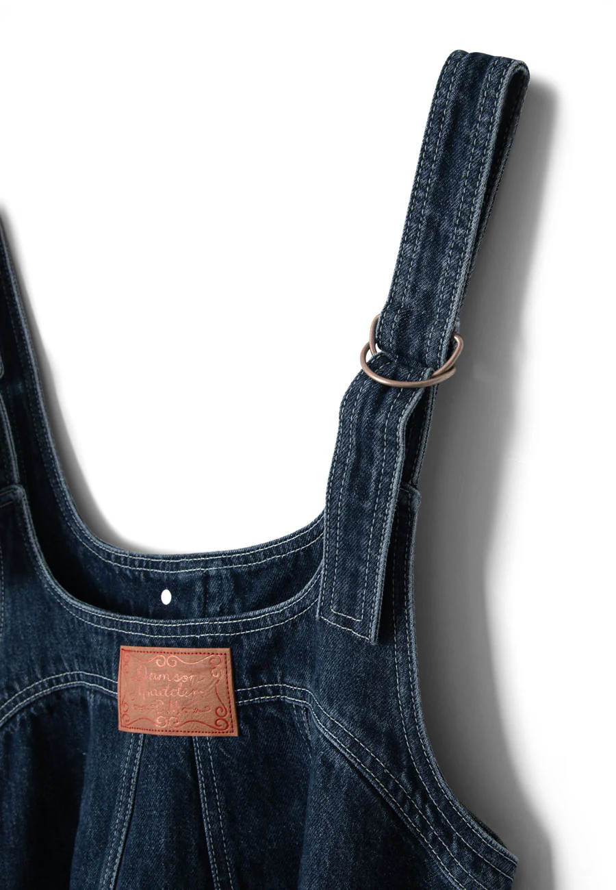 Damson Madder Immy Mini Dress Dark Wash - Image 9