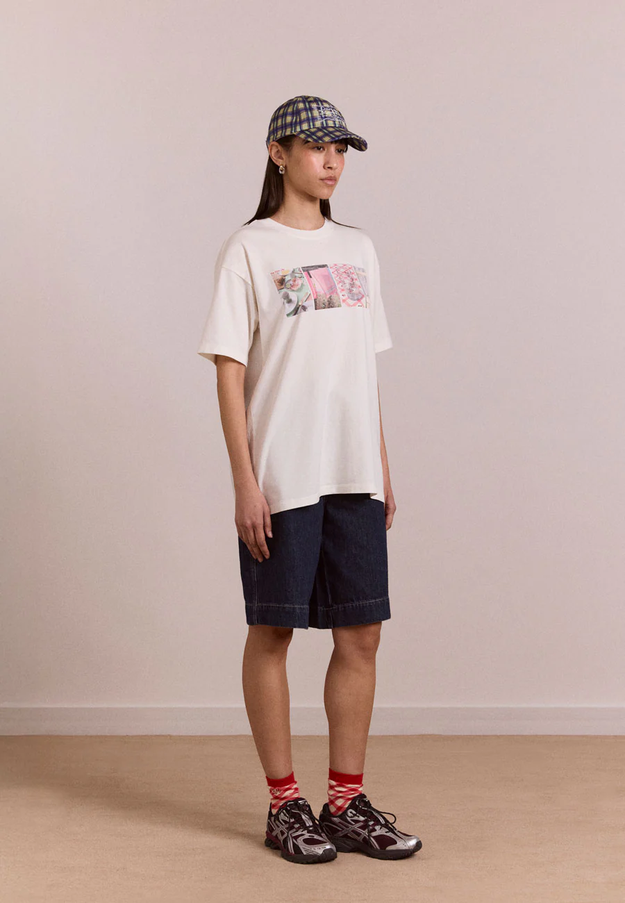 Damson Madder Slow Life Crossword Graphic Tee Ecru - Image 3