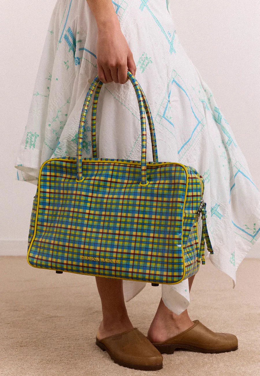 Damson Madder Truro Coated Holdall Zesty Check - Image 2