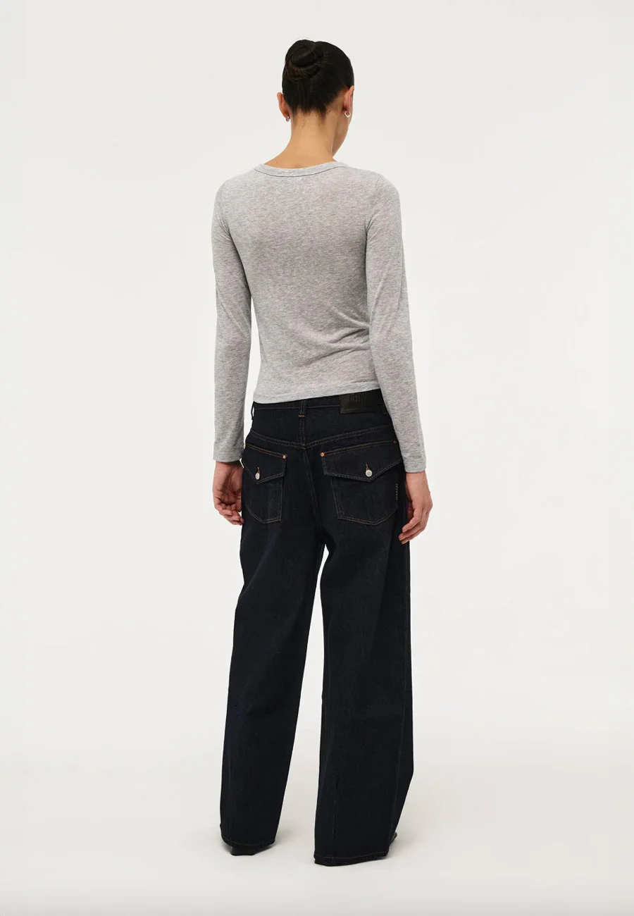 Neuw Girlfriend Longsleeve Grey Marle - Image 4