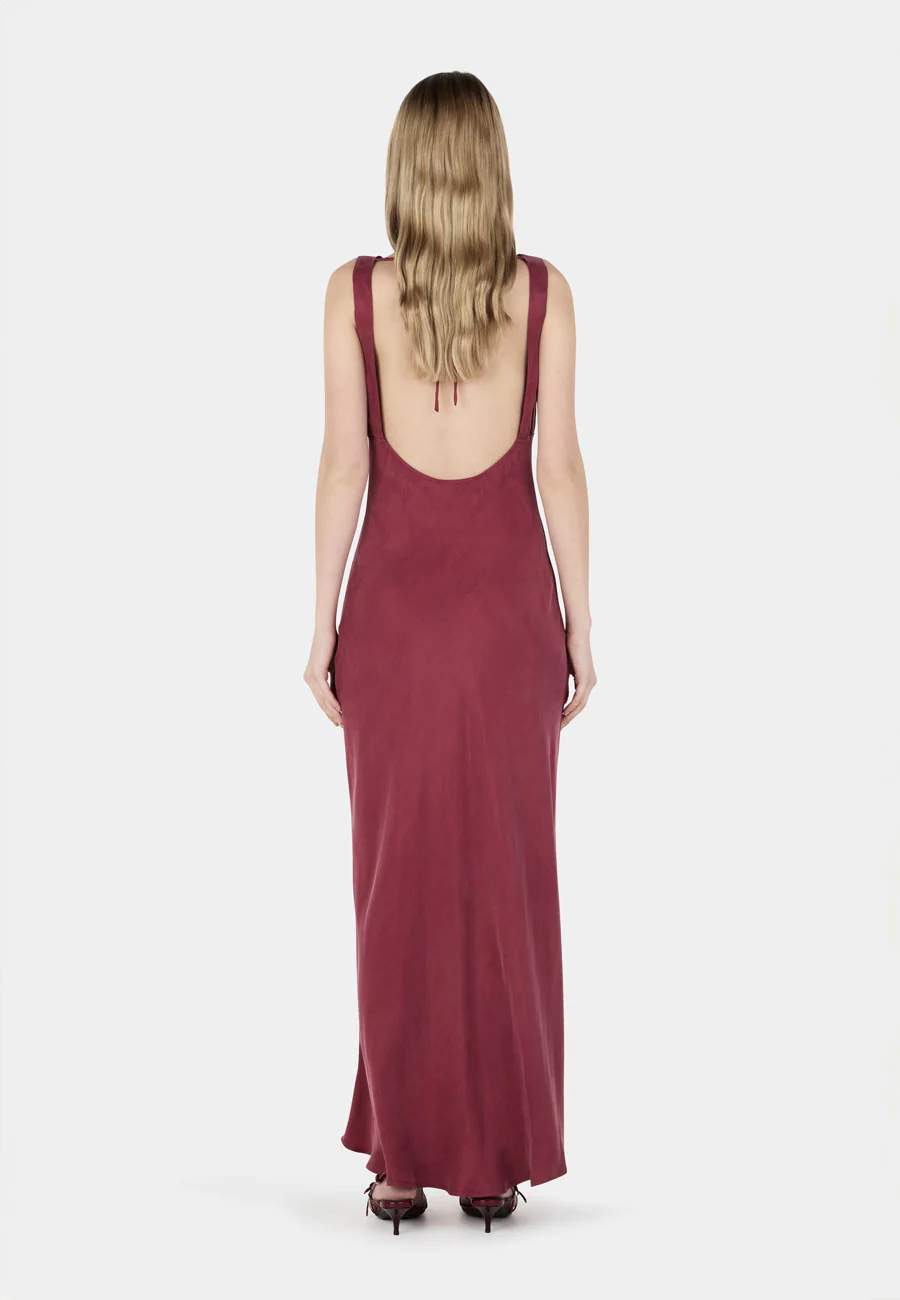 Ownley Arden Midi Dress Burgundy - Image 4