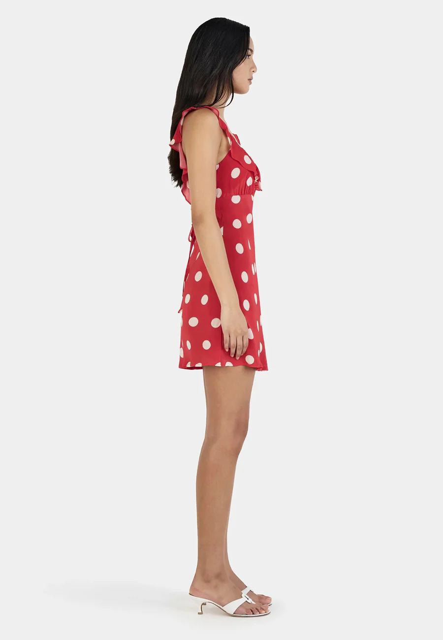 Ownley Candy Mini Dress Red Polka - Image 4
