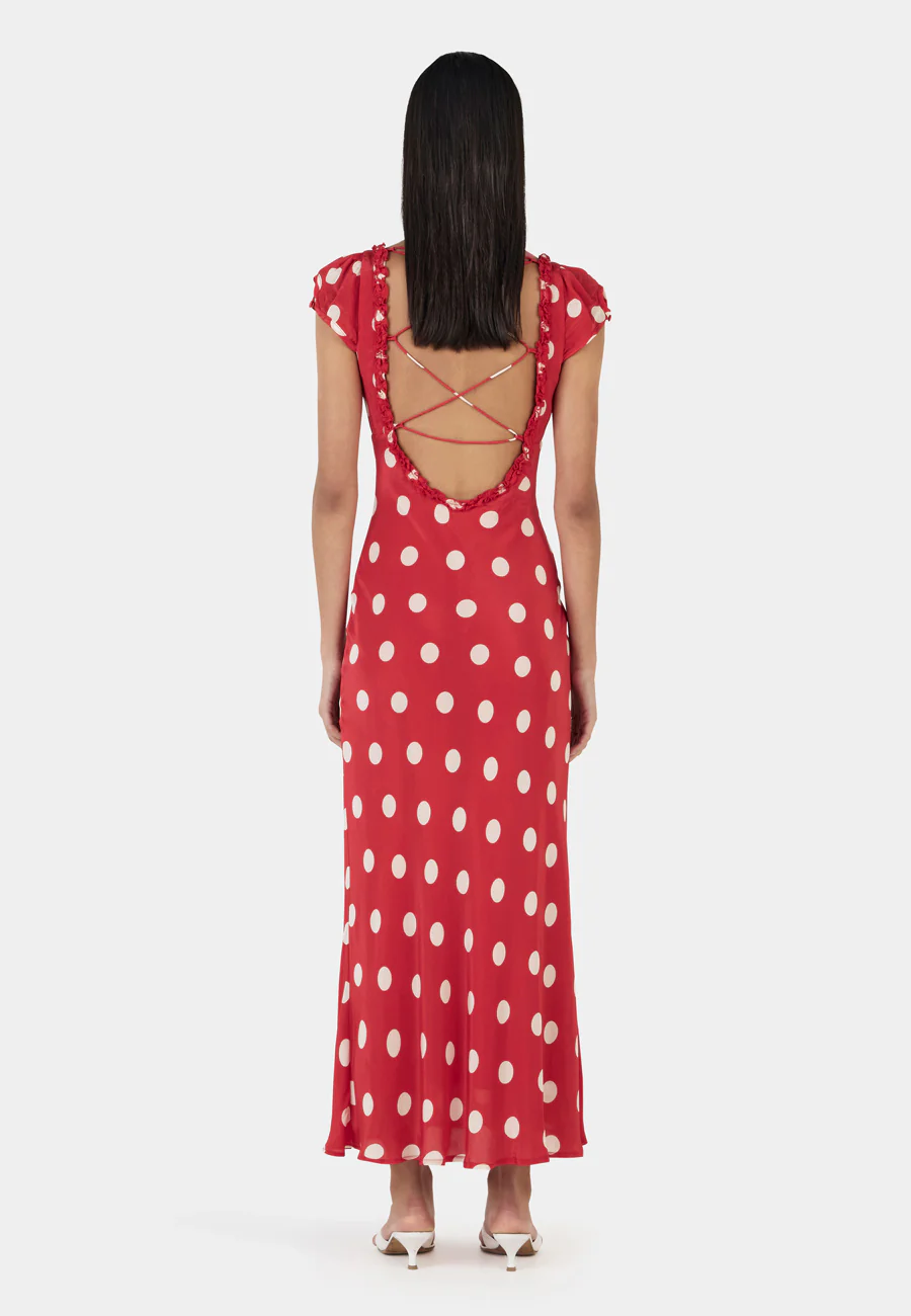Ownley Carlita Midi Dress Red Polka - Image 3