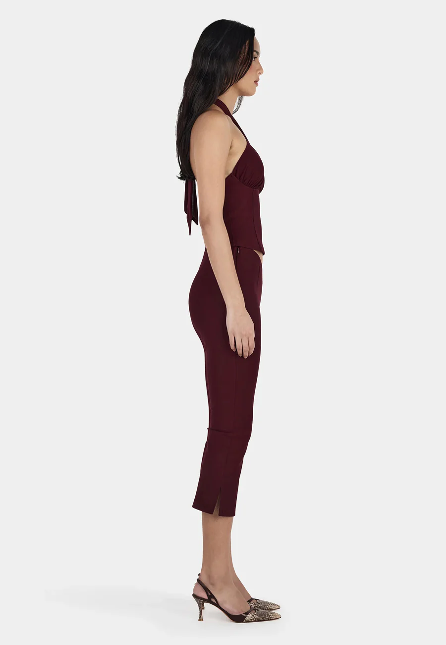 Ownley Chelsea Halter Top Burgundy - Image 4