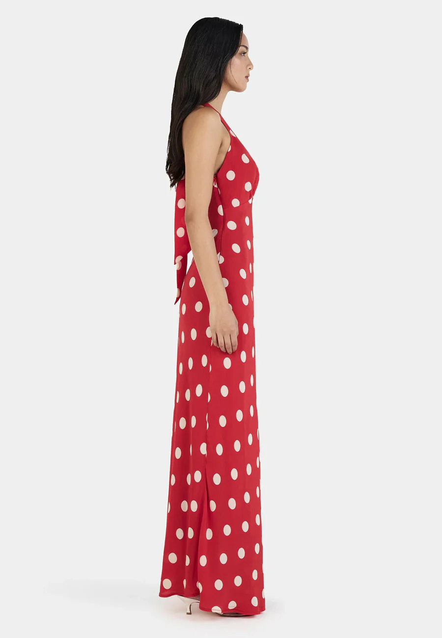 Ownley Elyse Maxi Dress Red Polka - Image 4