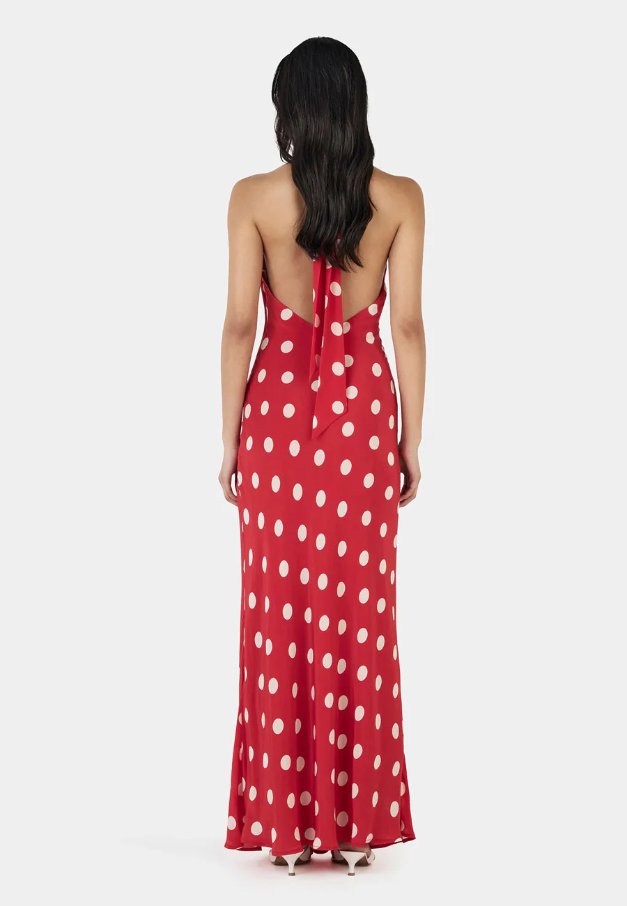 Ownley Elyse Maxi Dress Red Polka - Image 5