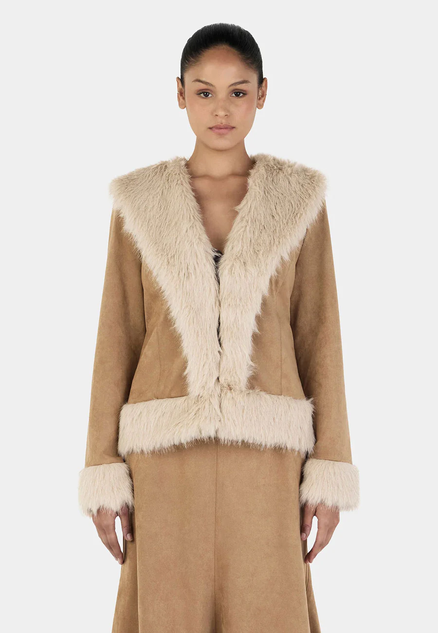 Ownley Fifi Coat Tan Cream