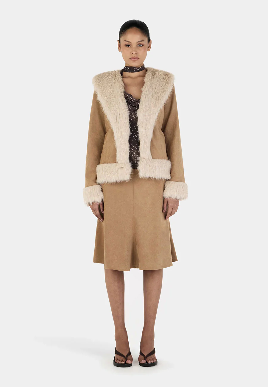 Ownley Fifi Coat Tan Cream - Image 2