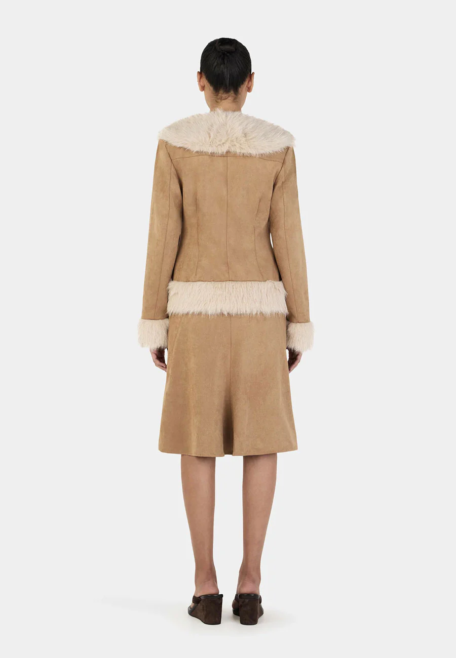 Ownley Fifi Coat Tan Cream - Image 4