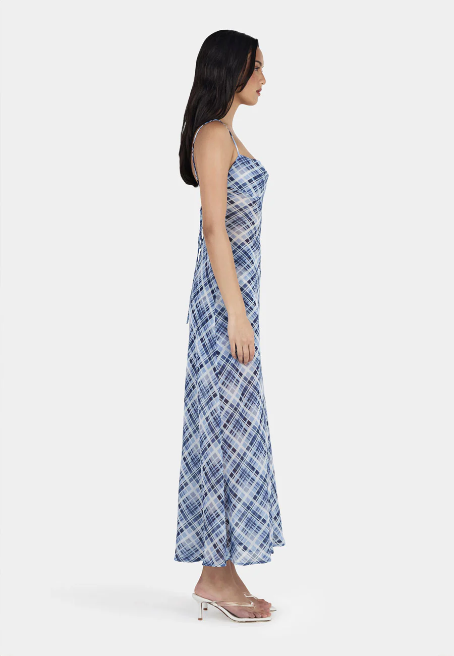 Ownley Nostalgia Dress Sky Plaid - Image 2
