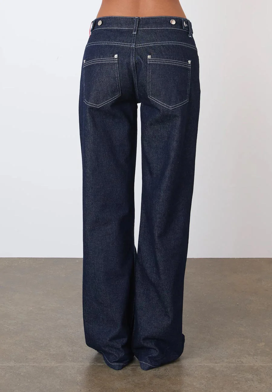 Peachy Den Goldie Wide Leg Jean Indigo Rinse - Image 5