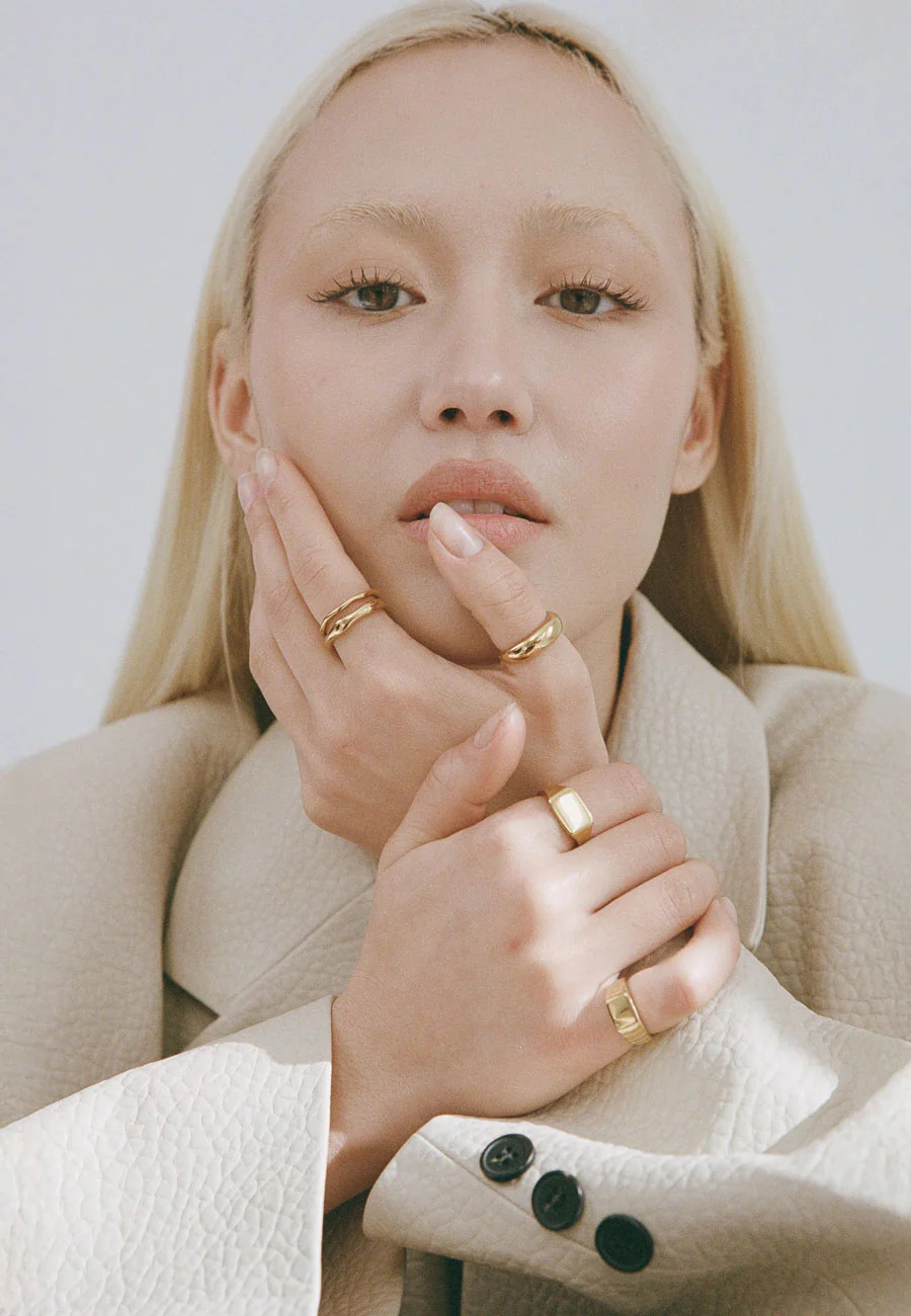 Porter Jewellery Wave Ring Set Gold - Image 2