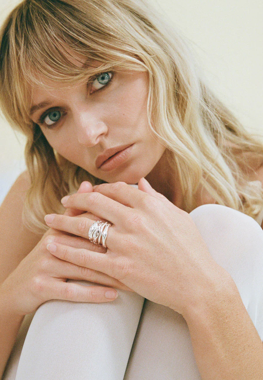 Porter Jewellery Wave Ring Set Silver - Image 3