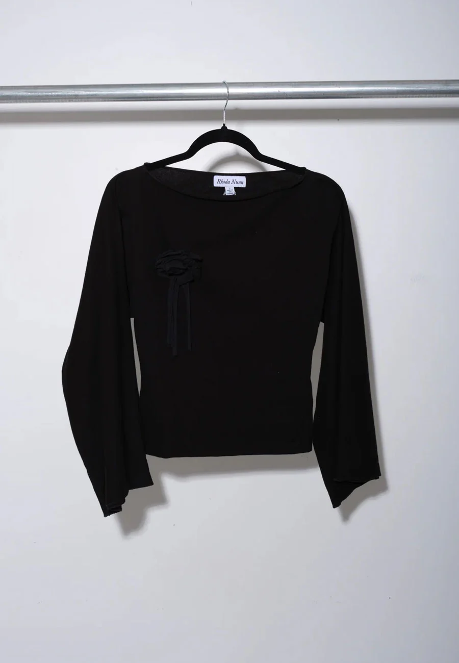 Rhoda Nunn Rosette Top Black