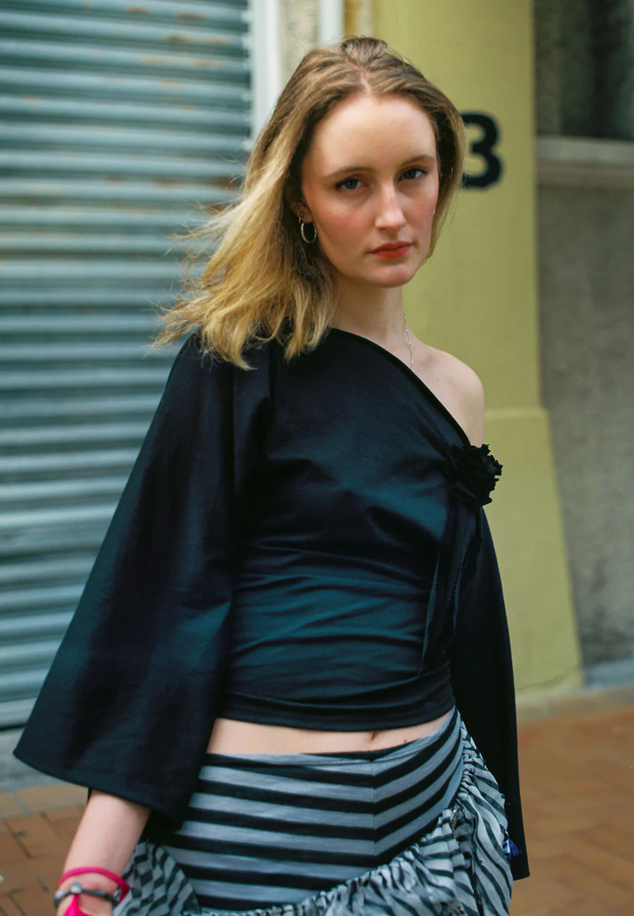 Rhoda Nunn Rosette Top Black - Image 2