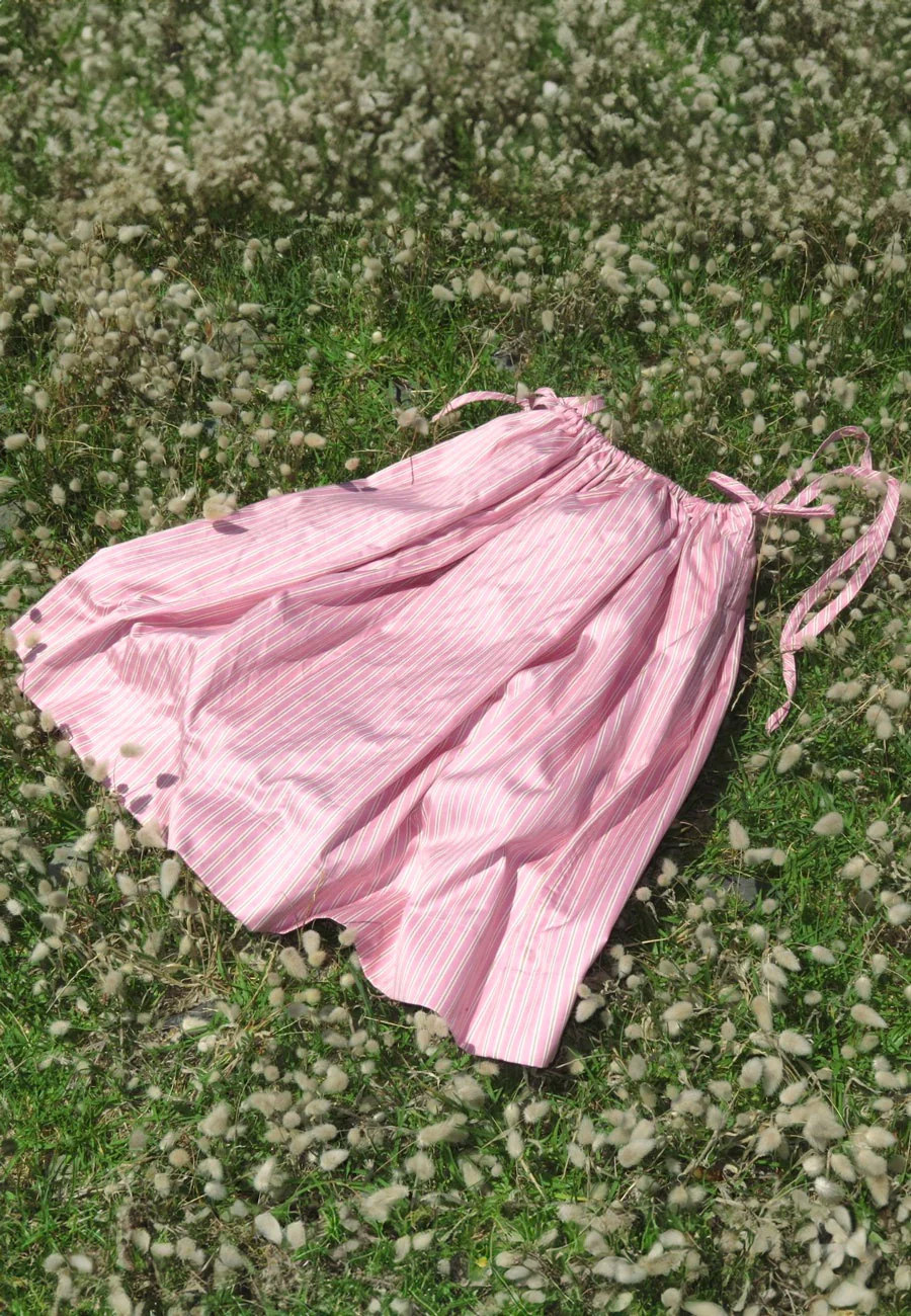 Rhoda Nunn Sunne Skirt Pink Sateen Stripe - Image 5